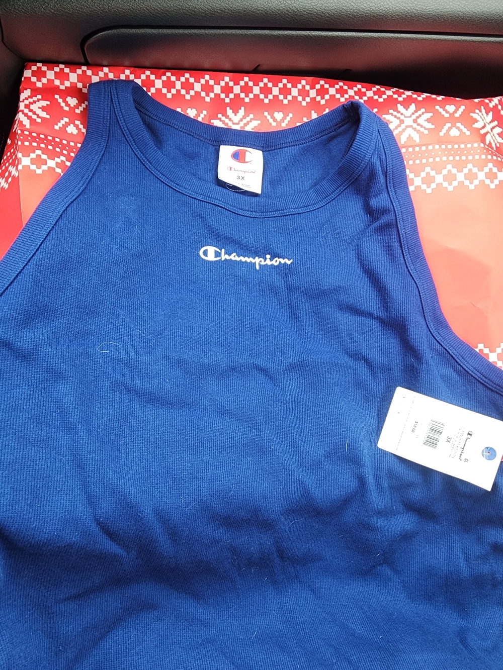 Champion Womans Blue Tank Top with Embroidered Logo